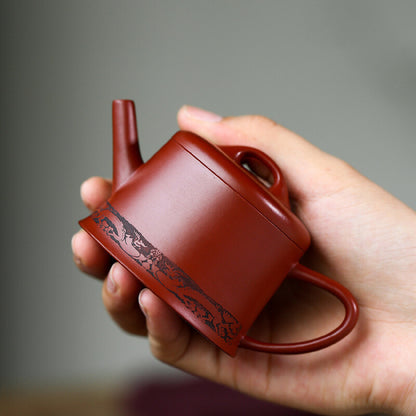 Real Yixing Zisha Tea Pot 80ml Red Clay Small Pot Marked 10 Infuser Holes China