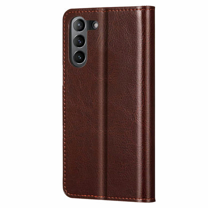 For Samsung Galaxy S21 FE 5G Case, 360 Shockproof Leather Cover + Tempered Glass