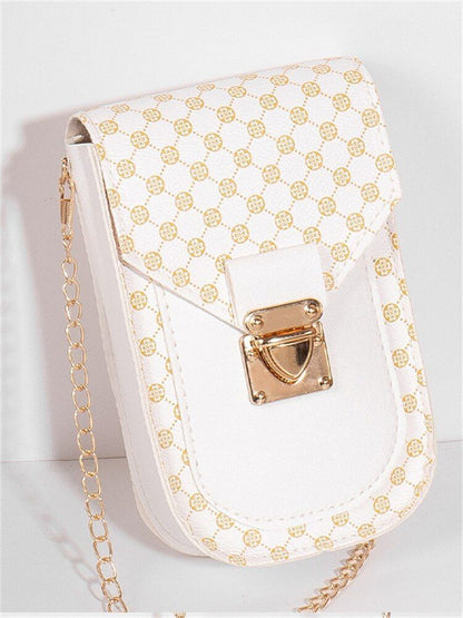 Retro Small Polka Dot Bag Chain Crossbody Bags Light Chain Cross Shoulder Bags