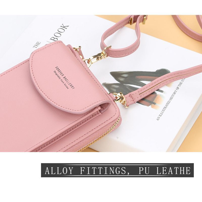 Wallet Diagonal Synthetic Phone Clutch Bag Purse Large Travel Card Holder Cover