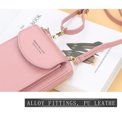 Wallet Diagonal Synthetic Phone Clutch Bag Purse Large Travel Card Holder Cover