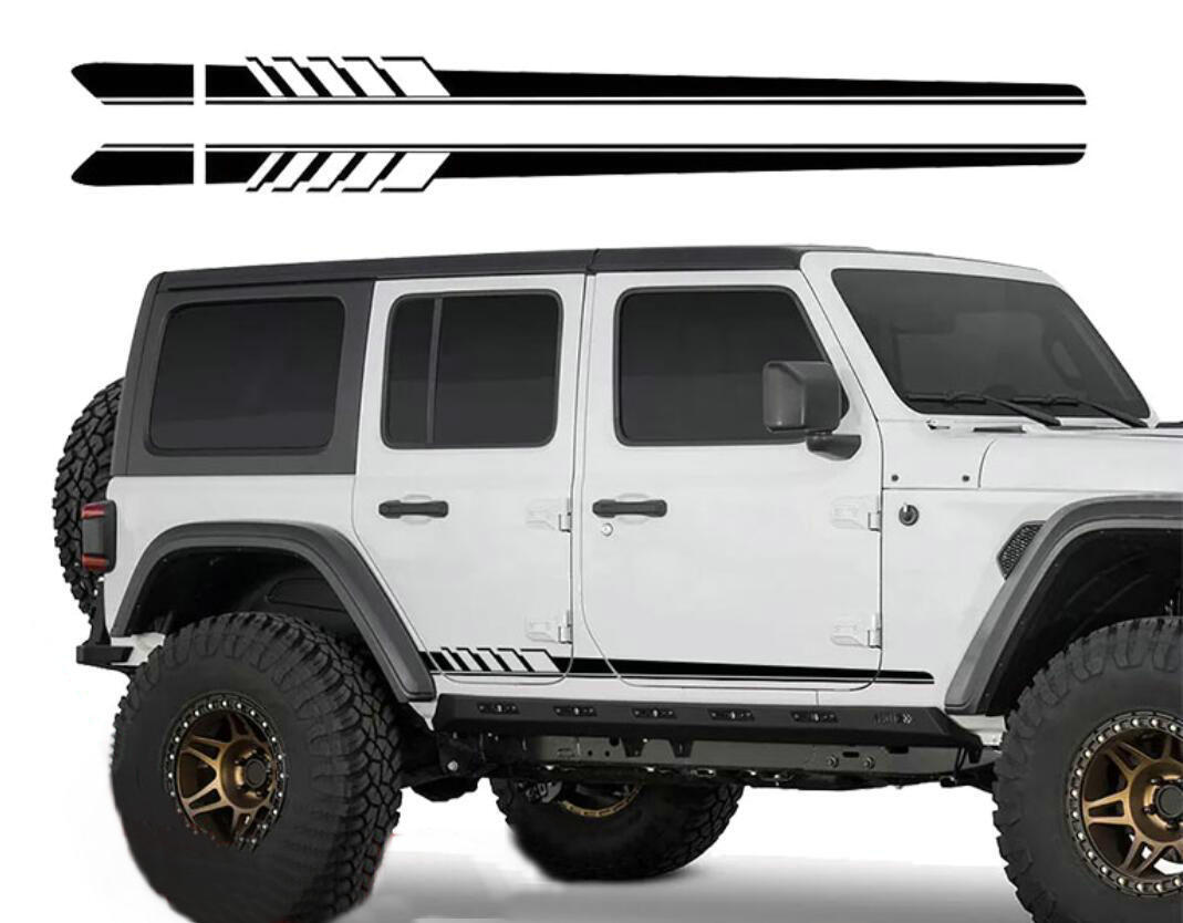 Graphics Car Side Sticker For Jeep Wrangler Rubicon 4 Door Racing Stripe Decals