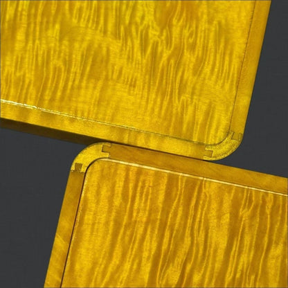 Golden Phoebe Full Water Ripple Tray 30x22x3cm Solid Wood Tea/Candy