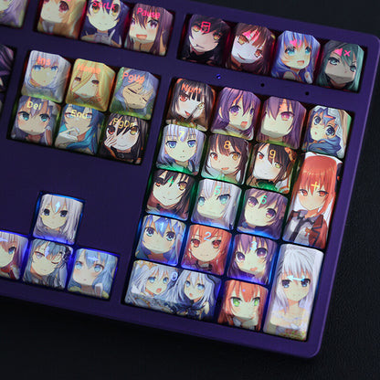 New Anime DATE A LIVE Theme RGB Translucent Keycap for OEM Mechanical Keyboard