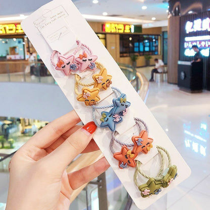Hair Bands 10/20 Pcs/Bag Shiny Flowers Baby Scrunchies Rubber Kids Accessories
