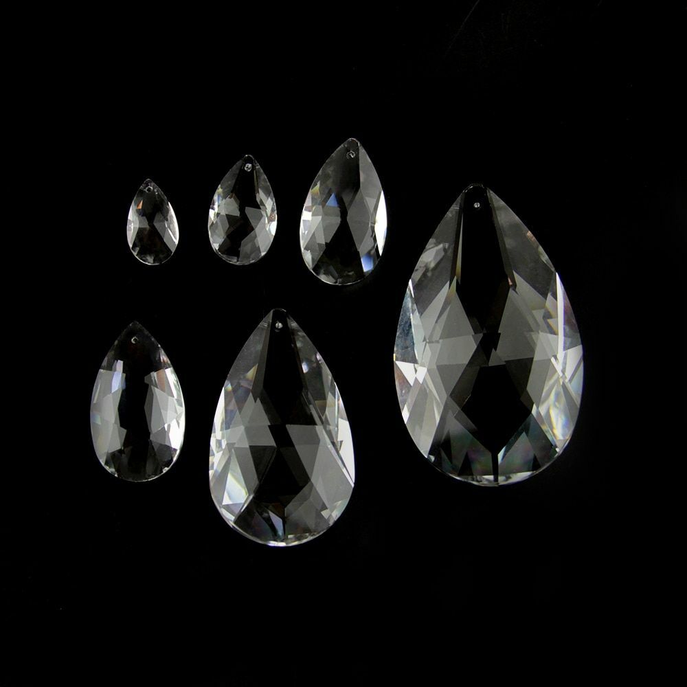 Colored Lighting Teardrop Crystal Glass Prism Chandelier Spare Parts Accessories