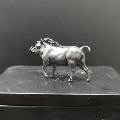 Solid Black Brass Wild Boar Statue Animal Artwork Pig Collection Decor