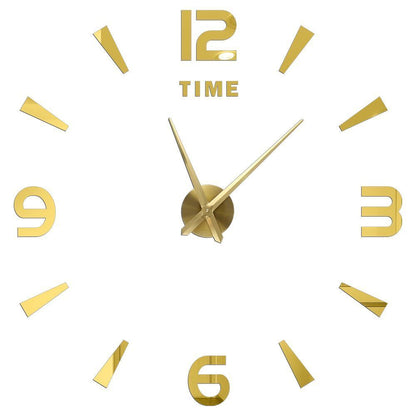 DIY Wall Clocks Acrylic Mirror Large 3D Frameless Home Living Room Decor 37-47In