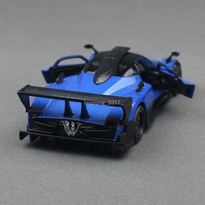 1/36 Scale Pagani Zonda R Model Car Diecast Toy Cars 2 Doors Open Pull Back Blue