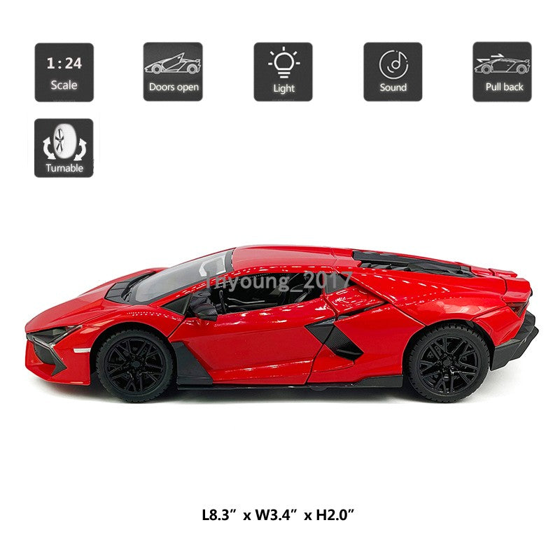 1/24 Lamborghini Revuelto Model Car Diecast Toy Vehicle Toys for Boys Kids Red