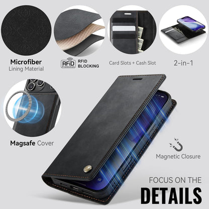 Wallet Case for Iphone 17 Pro Max Compatible with Magsafe, 2-In-1 PU Leather Fli