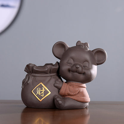Table Decoration Creative Tea Pet Yixing Zisha Purple Clay Pen Holder Small Vase