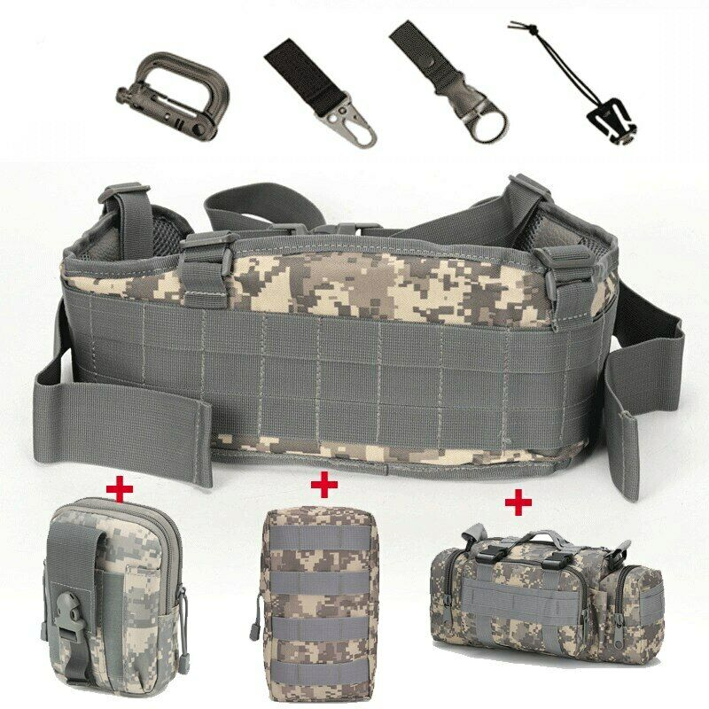 Army War Battle Belt Military Tactical Nylon Waist Bag Tools Carrier CS Belt