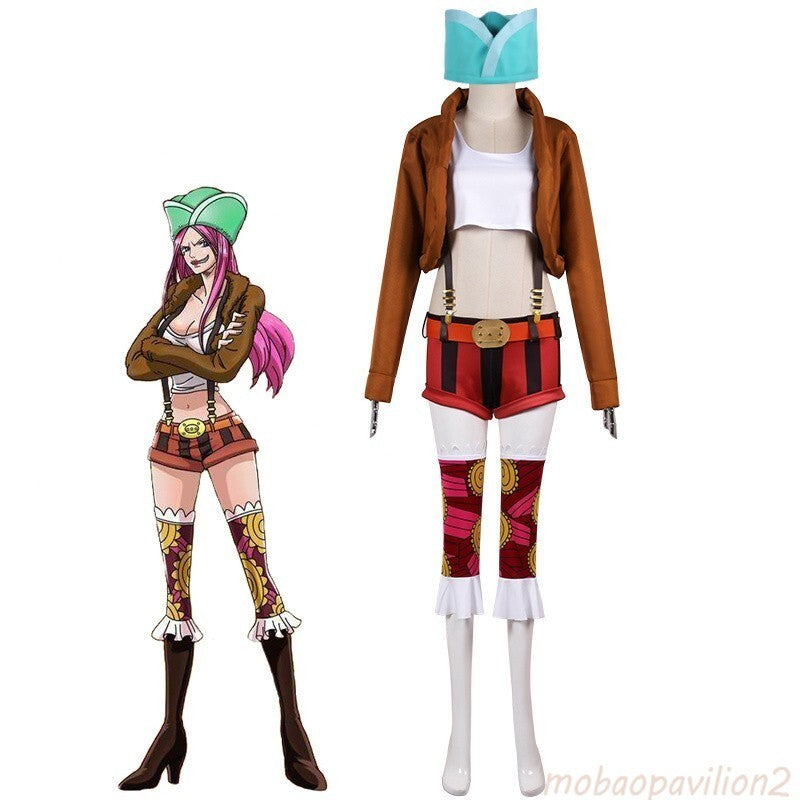 ONE PIECE Jewelry Bonney Anime Cosplay Women Costume Outfit with Hat Halloween