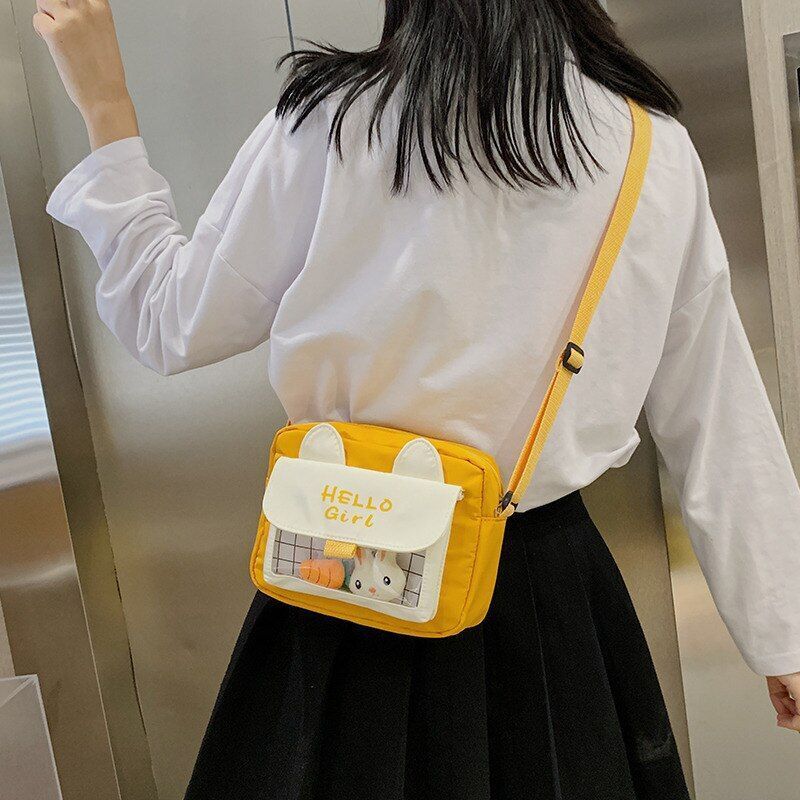 Canvas Bag Messenger Bag Shoulder Purse Shopping Handbag Crossbody 21*16*6.5 CM