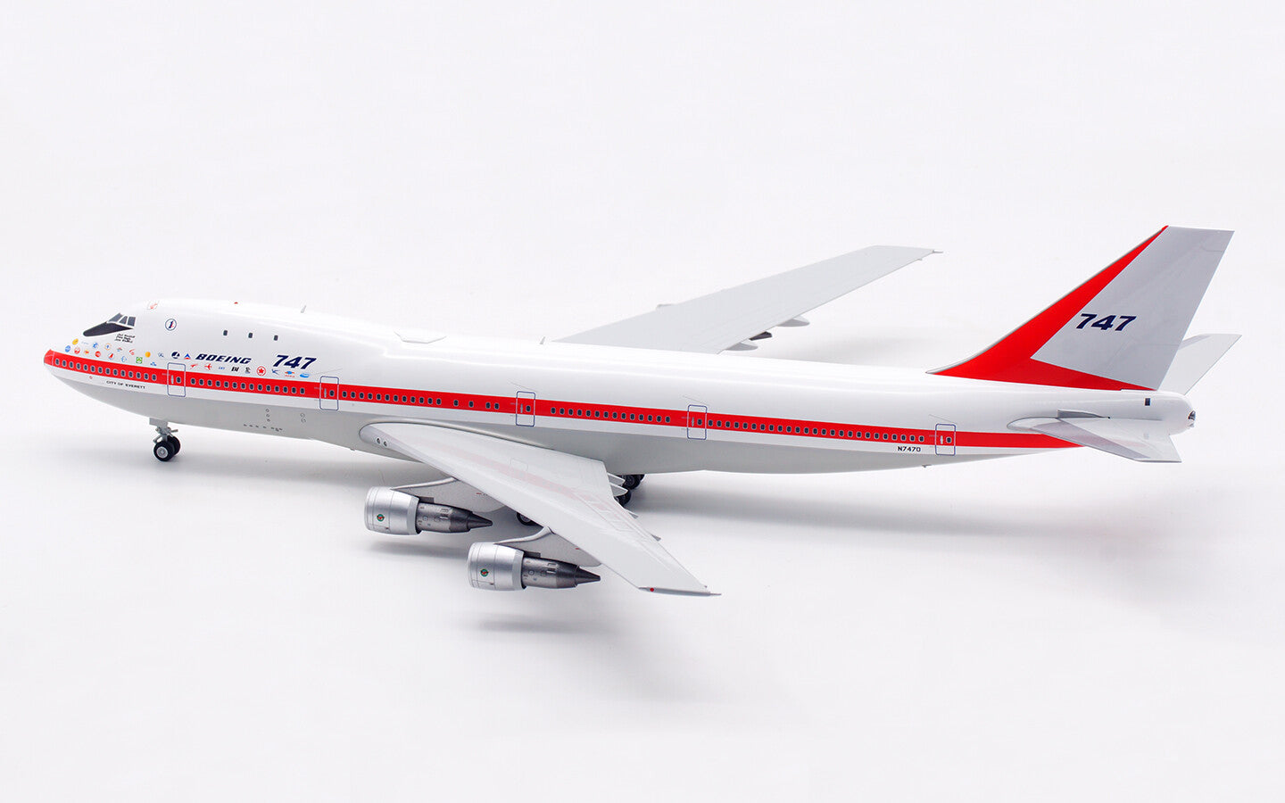 1:200 35CM SQ Wings BOEING 747-100 Passenger Airplane Diecast Aorcraft Model