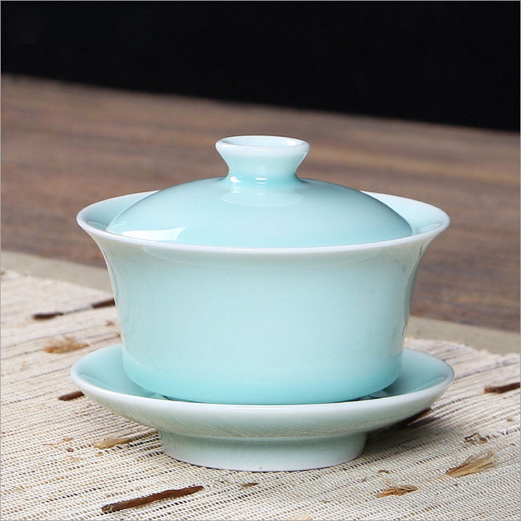 Longquan Celadon Teabowl,jade Green Porcelain Teabowl 4 Optional Colors 龙泉弟窑青瓷茶碗