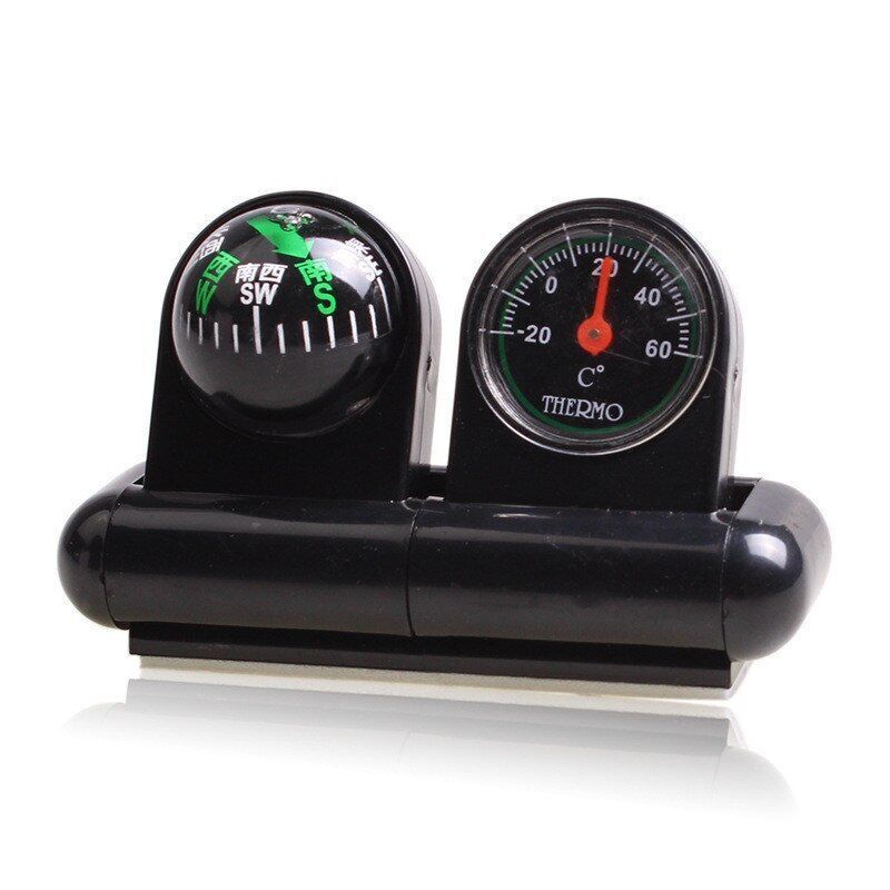 2in1 Guide Ball Car Compass Thermometer Hygrometer Vehicle Interior Accessories