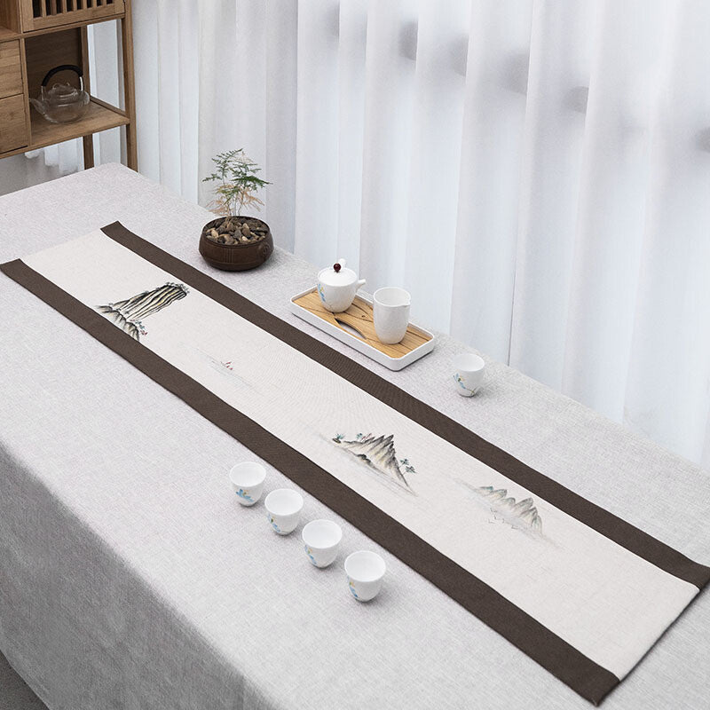 Linen Table Flag For Tea Set Handpainted Tea Mat Chinese Style Dinner Mat New