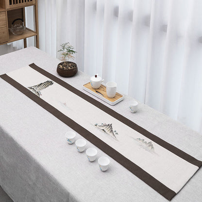 Linen Table Flag For Tea Set Handpainted Tea Mat Chinese Style Dinner Mat New