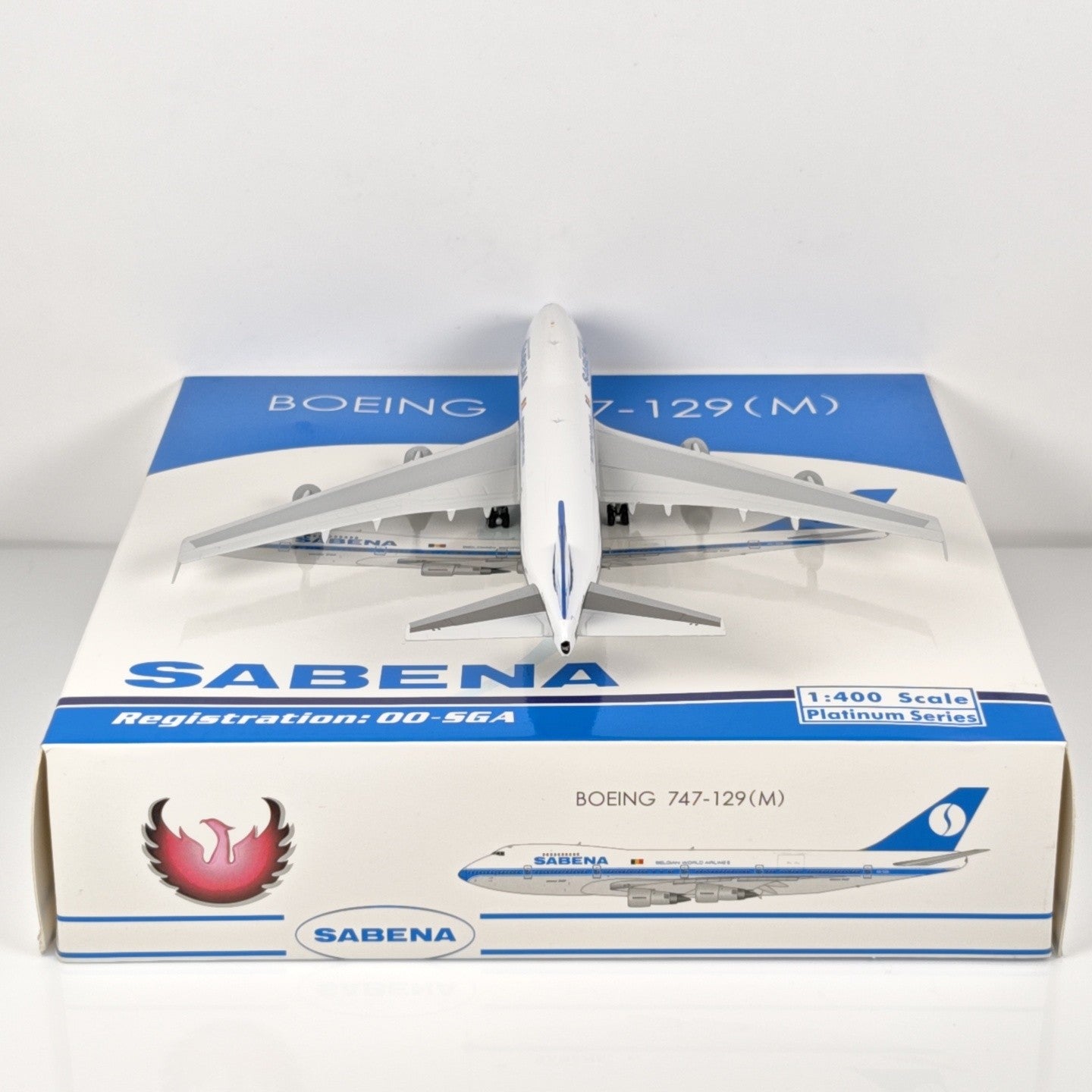 1:400 Phoenix Sabena Boeing 747-100 OO-SGA Airplane Diecast Aircraft Plane Model