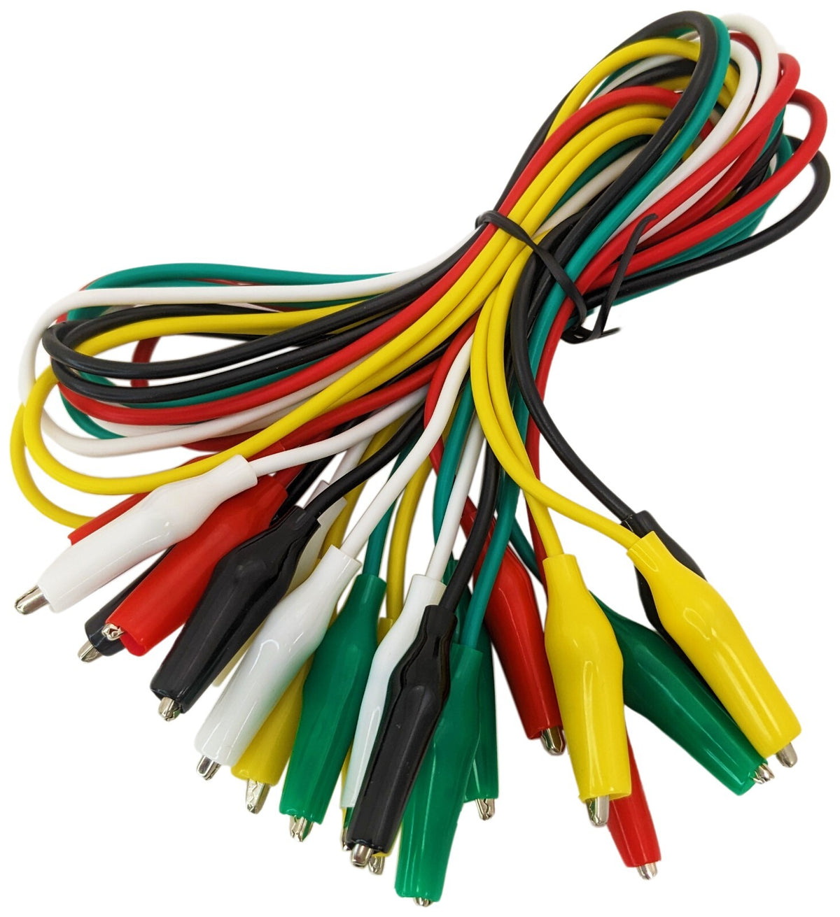 10 Piece Set of Alligator Test Leads, 20" Long, 5 Colors, Standard Duty
