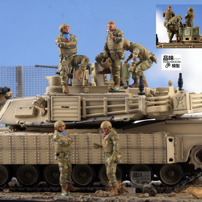 1/72 Scale US Armored Vehicle Crew Group Of 5pcs Soldier Finished Model No Tank