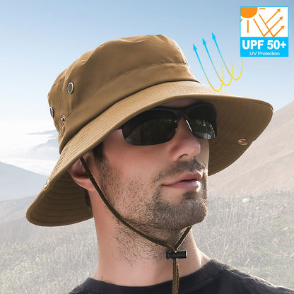 Wide Brim Sun Hat Breathable Bucket Cap Summer Fishing UV Protection Men Women