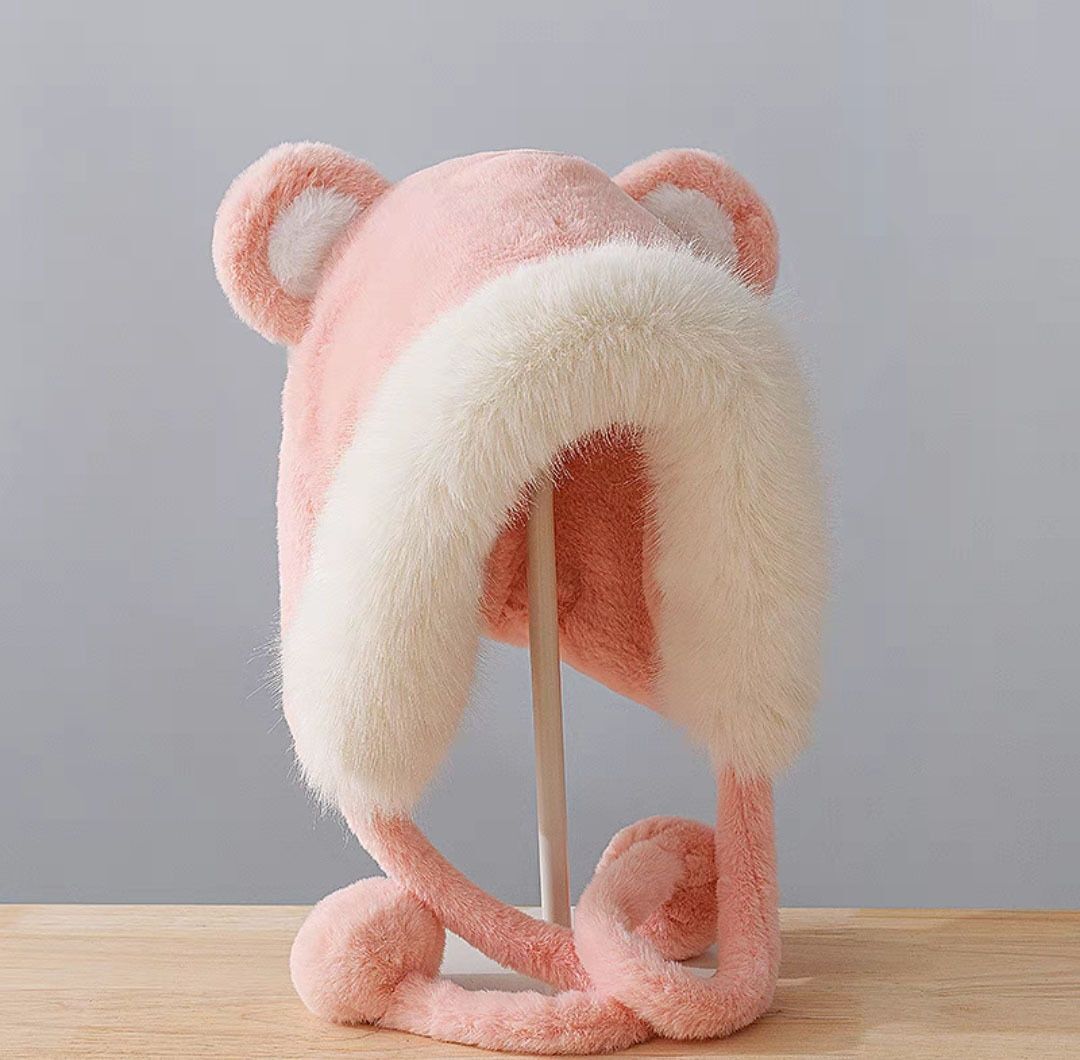 Women Scarves Winter Warm Thickened Pullover Caps Imitation Rabbit Fur Plush Hat