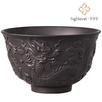 Chinese Yixing Zisha Clay Pottery Teacup Carved Dragon Design Cup 4.2 inch 230ml