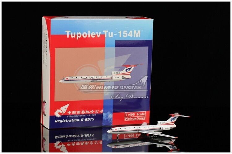 1:400 Phoenix China Southwest Airlines Tupolev TU-154M Airplane Diecast Model
