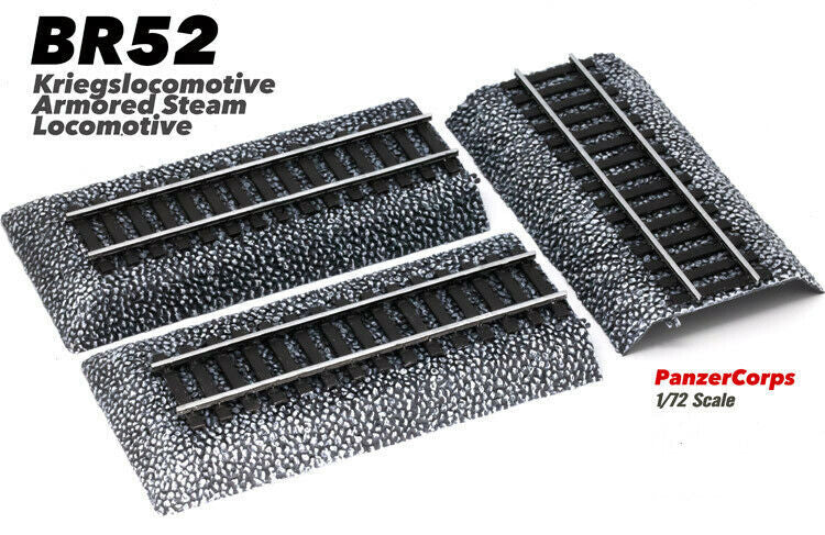 1:72 PanzerCorps BR52 Kriegslocomotive Amored Steam Locomotive Plastic Model