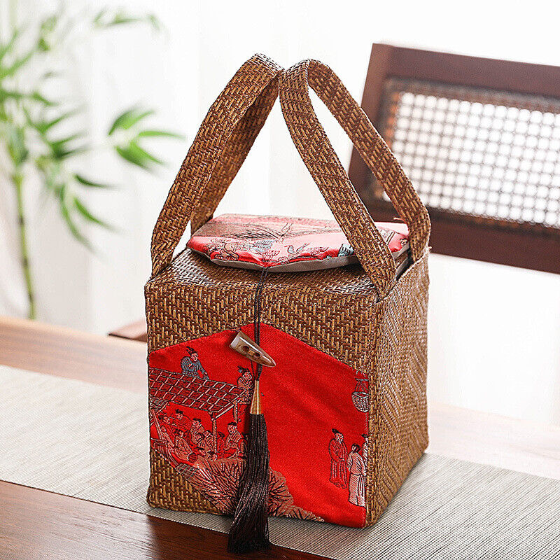 Tea Teaware Storage Bag Pouch Portable Vine Weaving Single Pot Gifts Box
