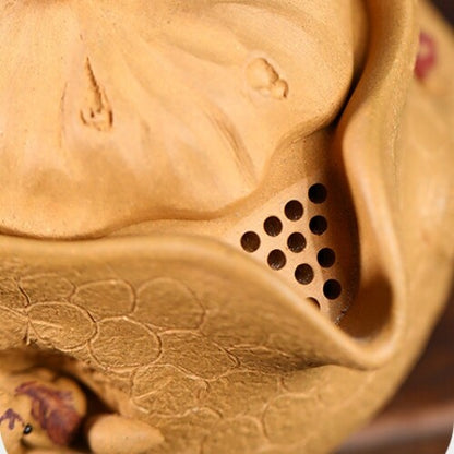 Real Yixing Zisha Duan Clay Tea Pot With Lid 14 Infuser Holes Handmade Craft New