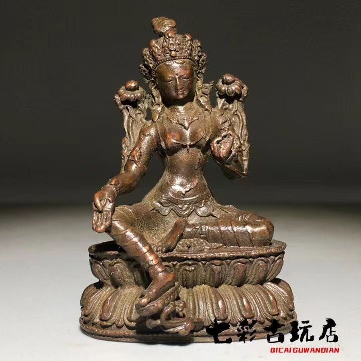 Vintage Chinese Tibetan Copper Bronze Buddha Tara