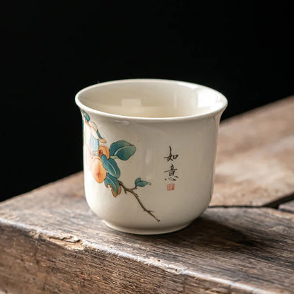1PC Handmade Tea Cup Hand Painted Ceramic Tea Bowl Chinese Porcelain Tea Set