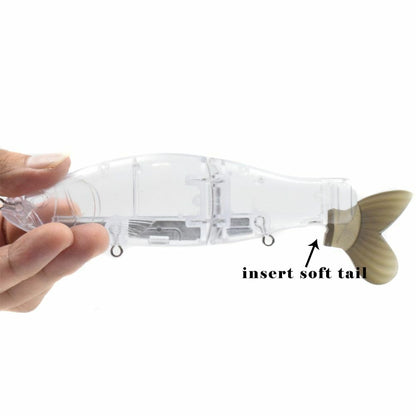 Artificial Baits 6.5inch Megnetic Weight Glide Lure Blank Transparent Soft Tail