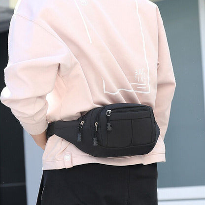 Men's Waist Pack Bags Belt Bag Travel Riding Motorcycle Crossbody Purse Pouch