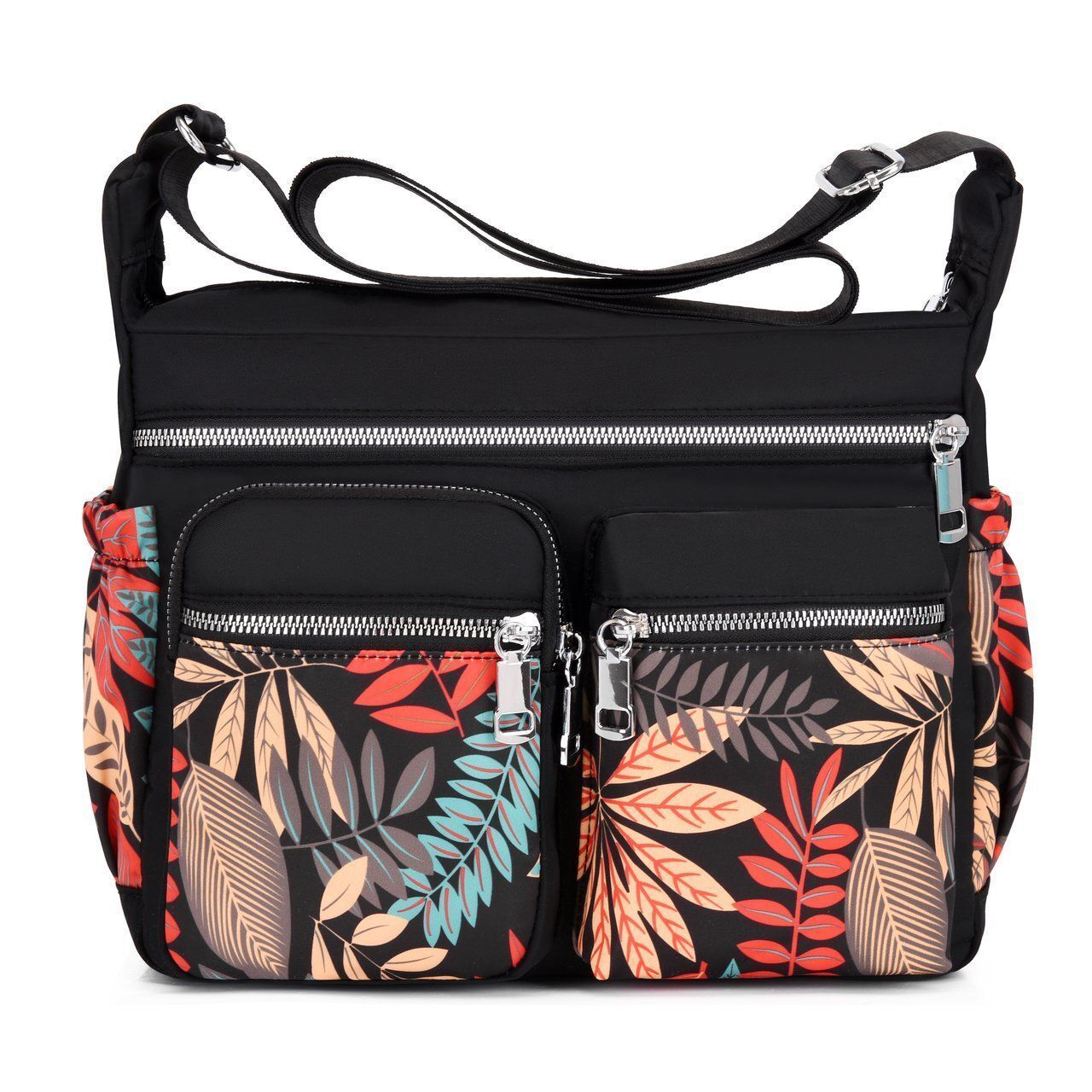 Crossbody Bag Waterproof Nylon Flower Shoulder Messenger Casual Ladies Handbag
