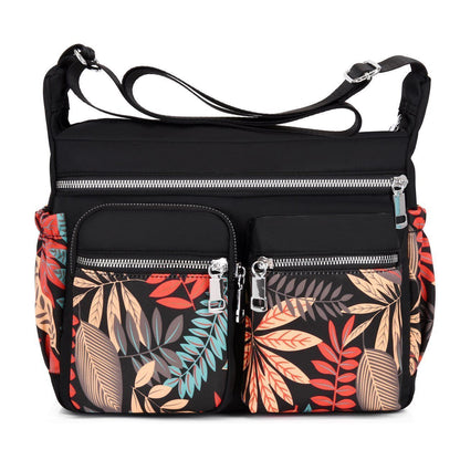 Crossbody Bag Waterproof Nylon Flower Shoulder Messenger Casual Ladies Handbag