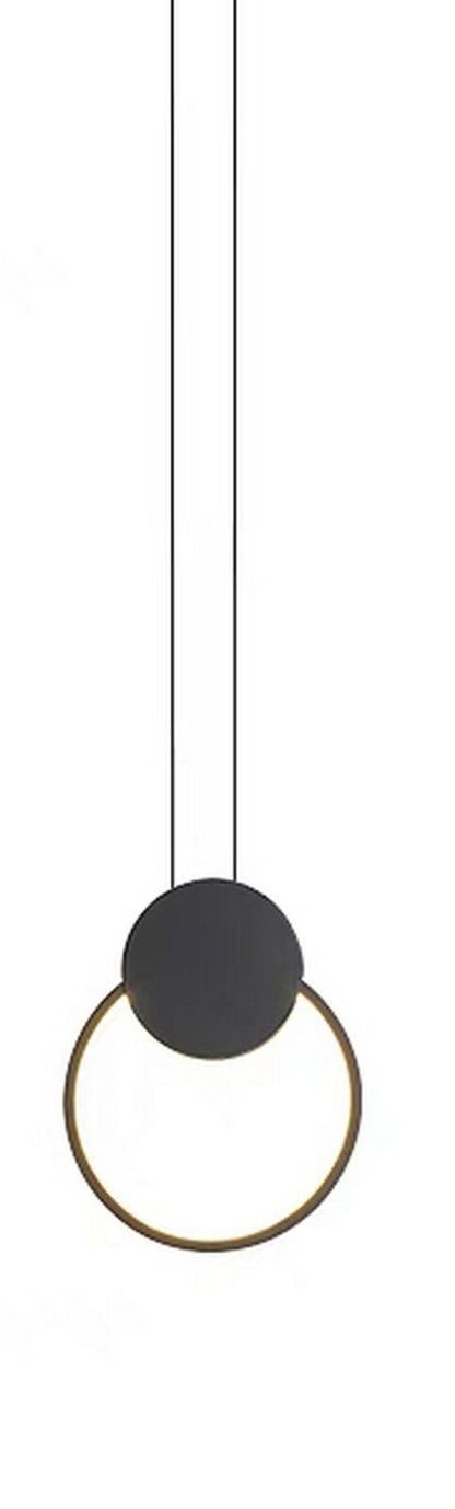 Pendant Lamp Minimalist Black Ring Long Wire Dimmable LED Ceiling Hanging Lights
