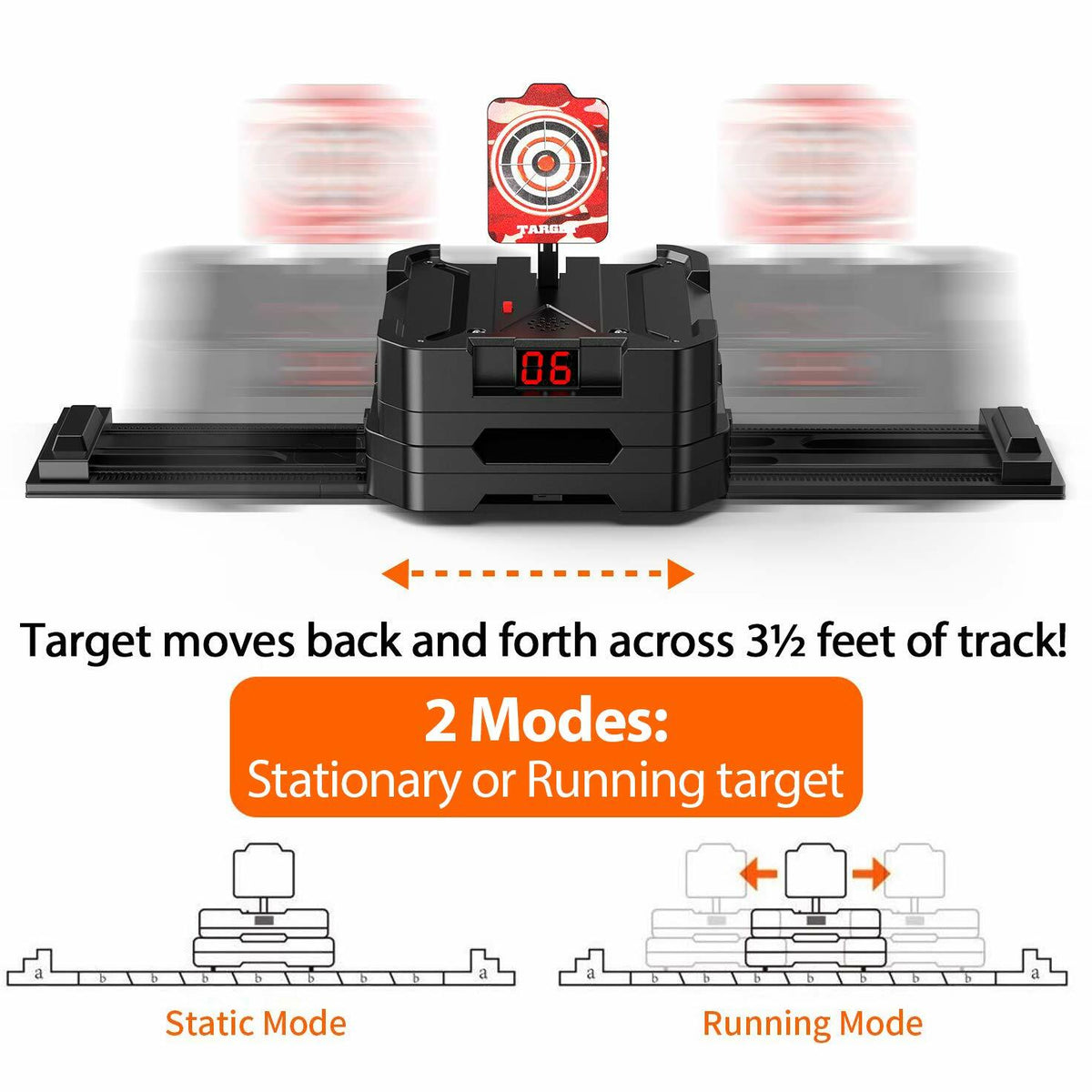 Electronic Moving Auto Resetting Target for Foam Darts with Score Counter