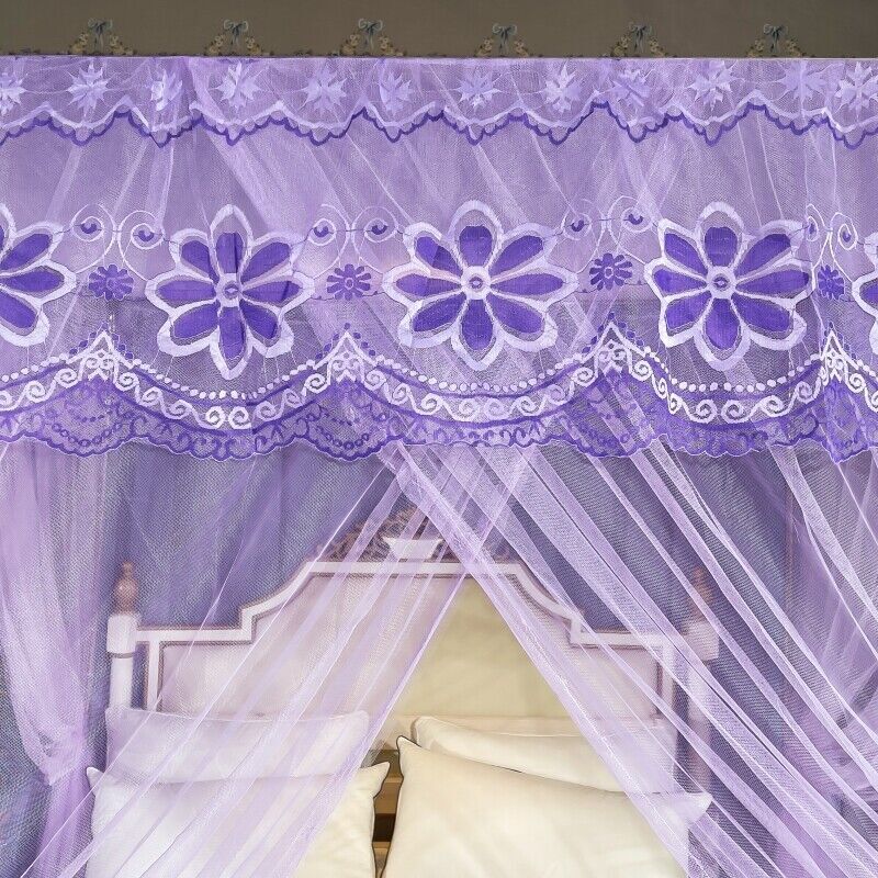 Bed Canopy Anti Mosquito Bed Netting Embroidered Valances With Frames Queen King