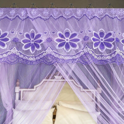 Bed Canopy Anti Mosquito Bed Netting Embroidered Valances With Frames Queen King