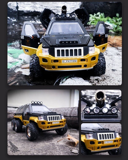 1:24 Military Armored Car Dicast Model Car Toy Off-road Vehicle Sound Light Kids