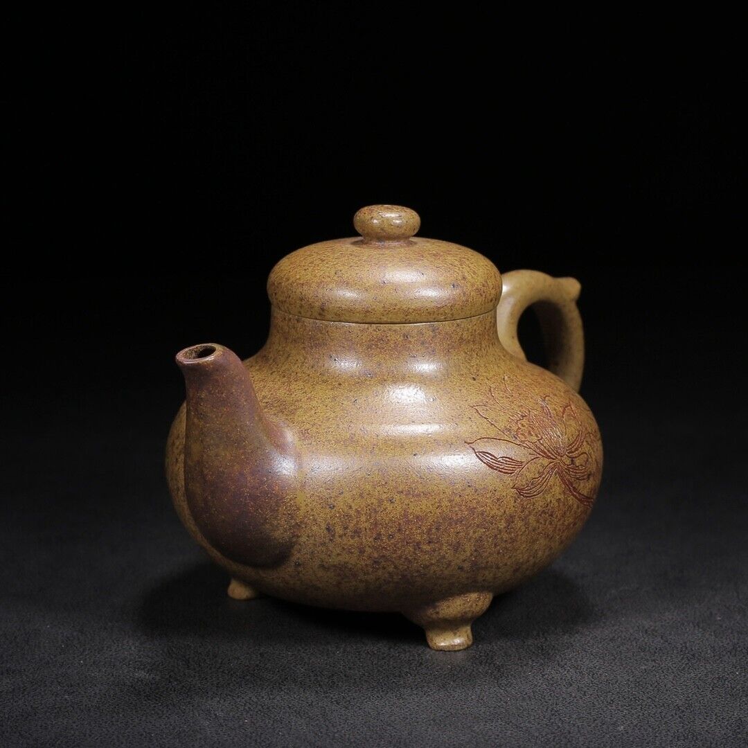 Chinese Yixing Zisha Clay Handmade Exquisite Teapot（品名：三足（高温窑变） 底款：顾景舟）