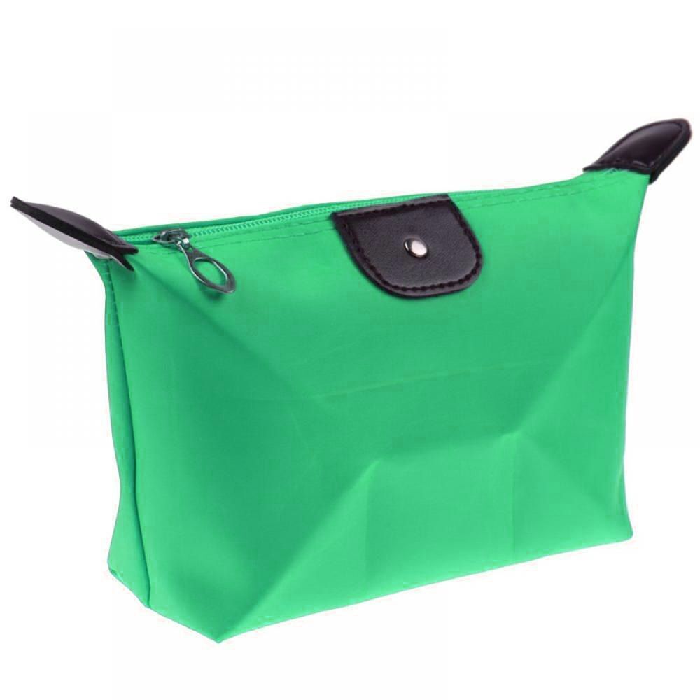 Travel Cosmetic Makeup Bag Organizer Waterproof Nylon Red Zipper Toiletry Case