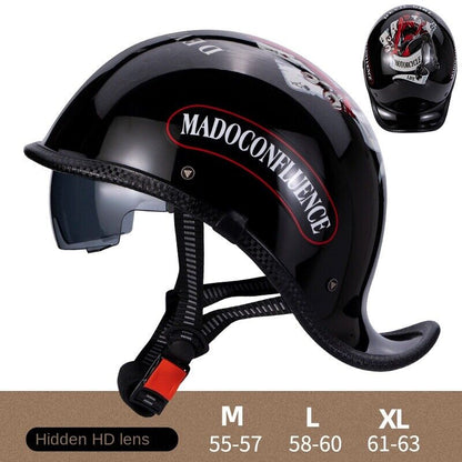 Unisex Motorcycle Helmet Vintage Half Helmet Men Women Scoop Helmet Xmas Gift