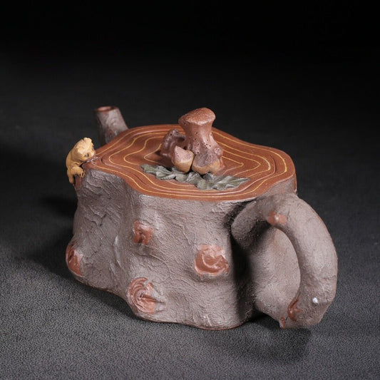 Vintage Chinese Yixing Purple Clay Teapot Zisha Ceremony Carving Collectible Art