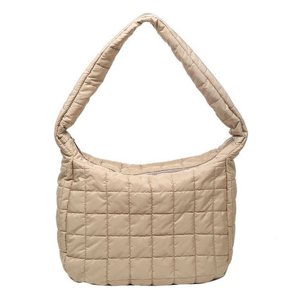 High Quality Cotton Feather Down Shoulder Bag Winter Handbags Tote Messenger Bag